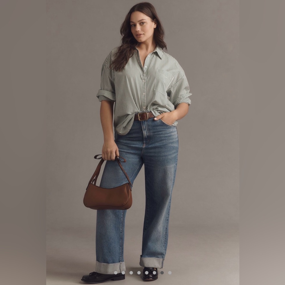 The Bennet Buttondown Shirt by Maeve - Size S - Moss - Picture 7 of 12